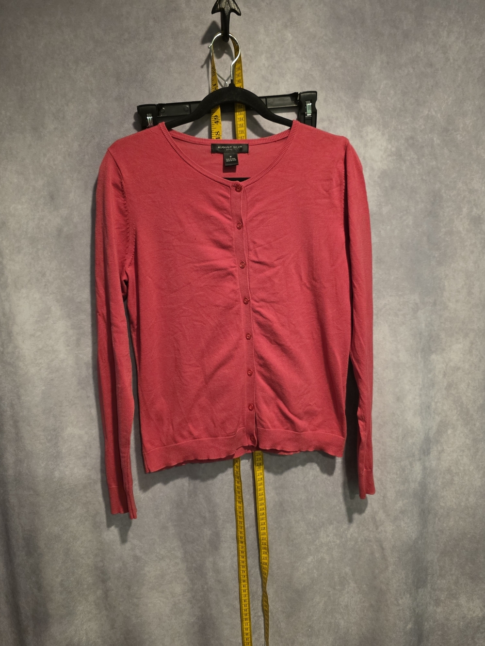 August Silk Knits Pink Button-Front Cardigan